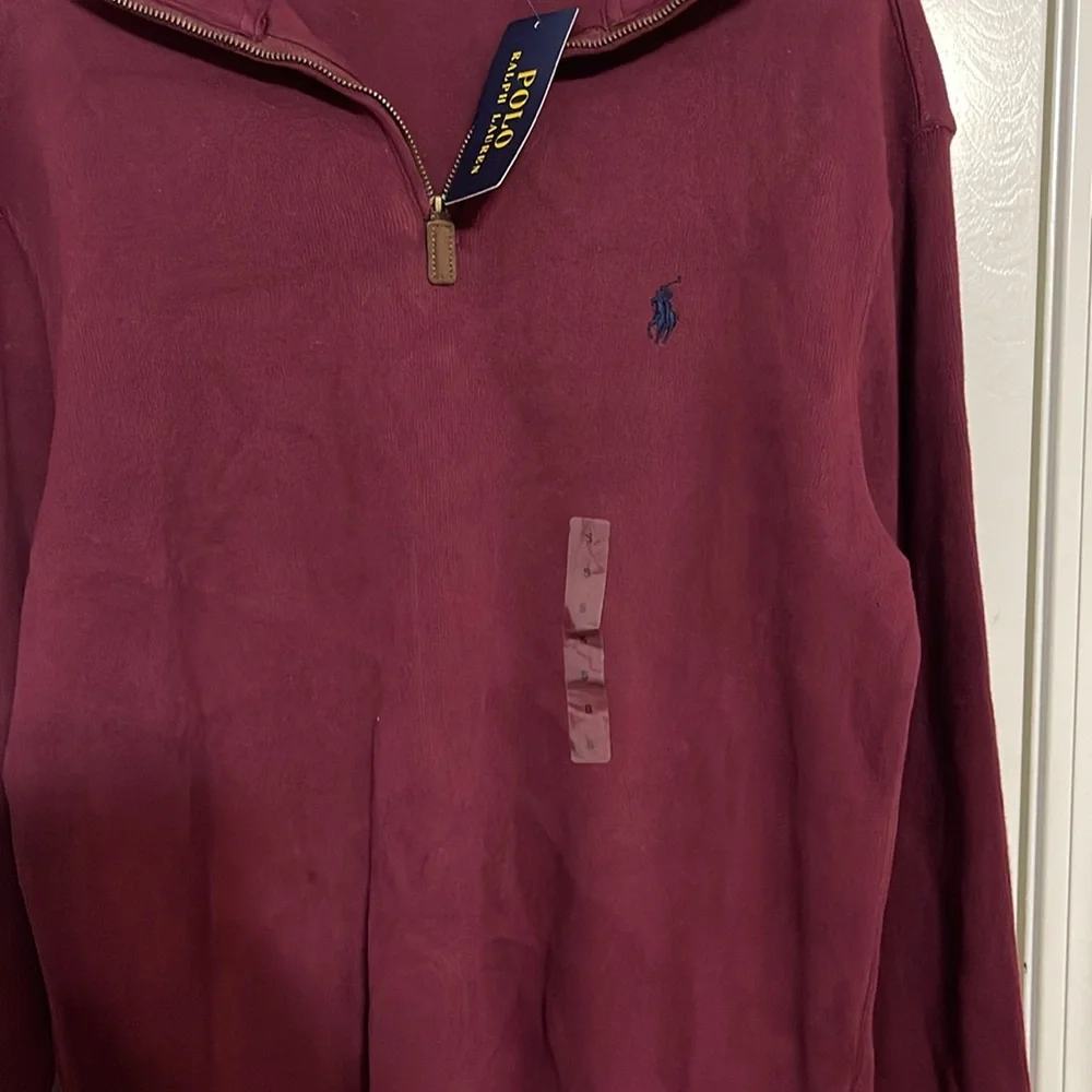 Polo by Ralph Lauren Burgundy Quarter-Zip Long Sleeve Shirt
